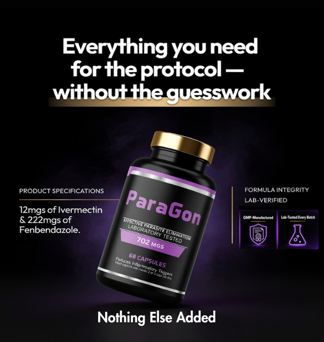 Paragon Cleanse protocol supplement bottle with formula integrity and lab verification details
