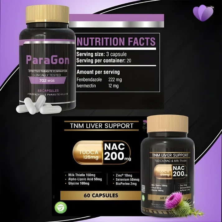 Paragon parasite cleanse and TNM liver support detox bundle capsules