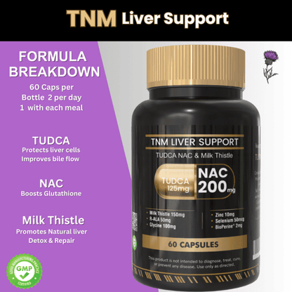 TNM liver support supplement with TUDCA NAC and milk thistle for liver detox