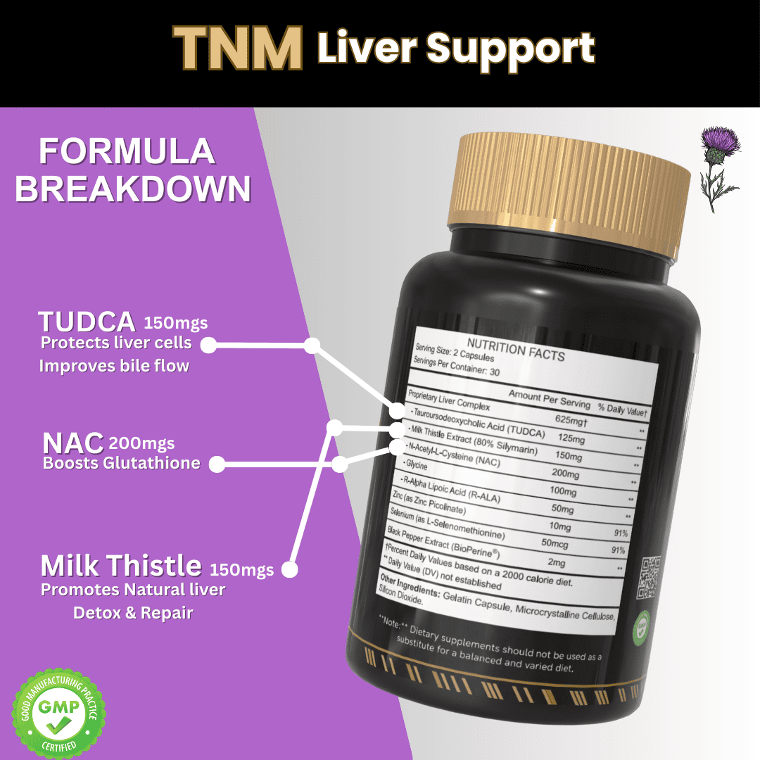 liver detox supplement nutrition facts NAC TUDCA capsules ingredient label